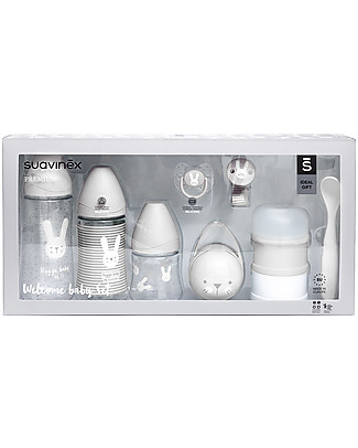 Suavinex Regalo di Nascita - Hygge Set di Benvenuto - 3 Biberon + Set Ciuccio Biberon_