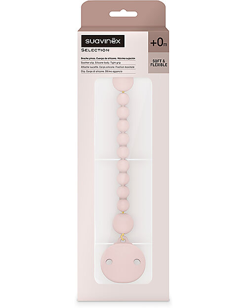 Suavinex Reggiciuccio in Silicone Color Essence - Nude Catenelle Portaciuccio