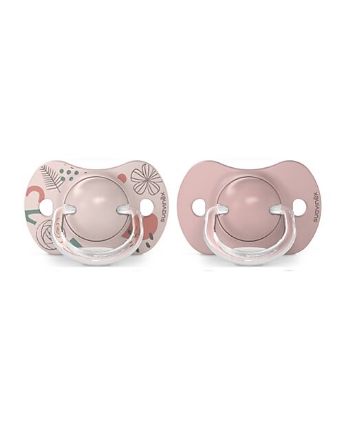Suavinex Set di 2 Ciucci - Tettarella Simmetrica SX Pro in Silicone - Rosa - 6-18 Mesi Ciucci