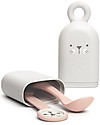 Suavinex Set Portaposate Hygge con Cucchiaio + Porta Posate + ReggiBavaglino - Rosa Set Pappa