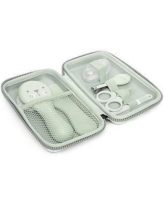 Suavinex Set Toilette Neonato - Verde - 6 Accessori in Beauty Case Kit Toilette Neonato