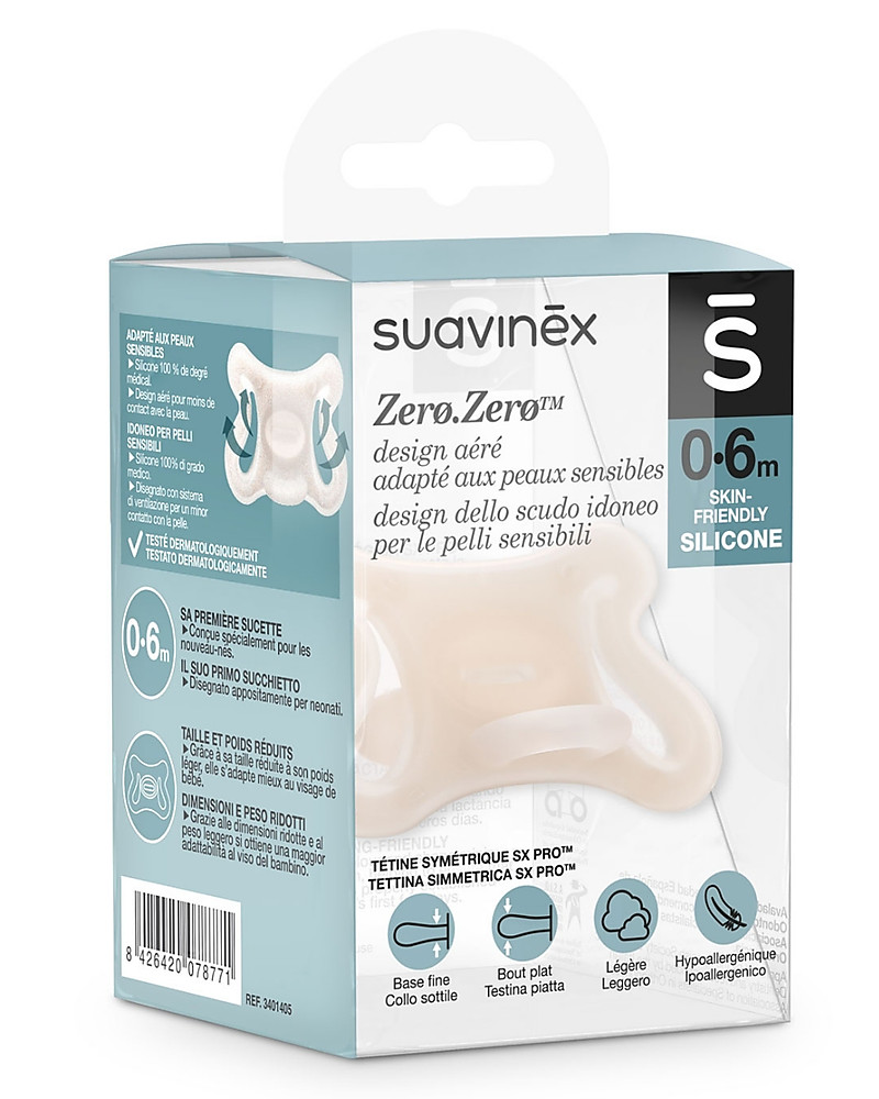 Suavinex Succhietto Zero.Zero Sx-Pro - 100% Silicone - Rispetta  l'Allattamento Materno unisex (bambini)