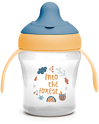 Suavinex Tazza Antigoccia Forest Giallo - dai 6 Mesi - Aiuta nella Dentizione Tazze con Beccuccio Sippy