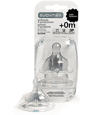 Suavinex Tettarella in Silicone a 3 Posizioni con Valvola Anticolica - per Biberon Suavinex Tettarelle