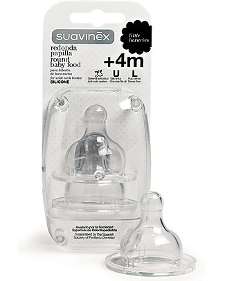 Suavinex Tettarella in Silicone con Valvola Anticolica - dai 4 Mesi - per Biberon Suavinex Biberon Anti-Colica