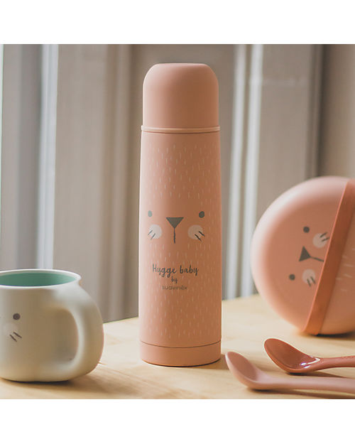 Suavinex Thermos per Liquidi Hygge in Acciaio Inox - Rosa - 500 ml Borracce Termiche