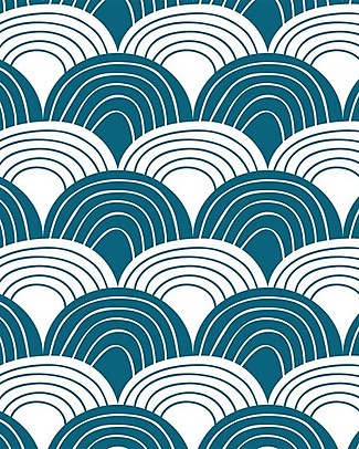 Swedish Linens Federa per Cuscini Arcobaleni - Blu Marocco - 25x20 cm - Cotone Organico GOTS Cuscini
