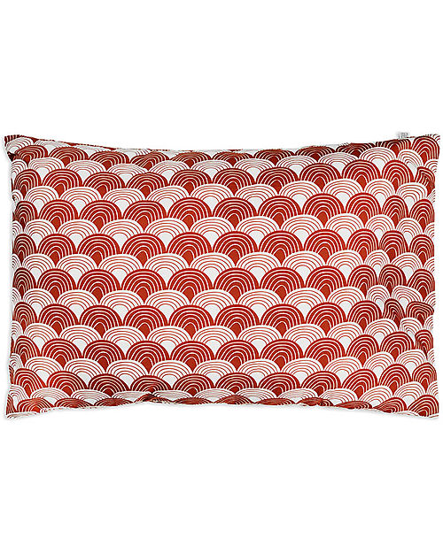 Swedish Linens Federa per Cuscini Arcobaleni - Borgogna - 25x20 cm - Cotone Organico GOTS Lenzuola e Federe