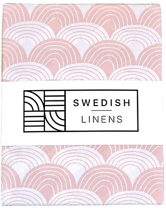 Swedish Linens Federa per Cuscini Arcobaleni - Rosa Nude - 25x20 cm - Cotone Organico GOTS Lenzuola e Federe