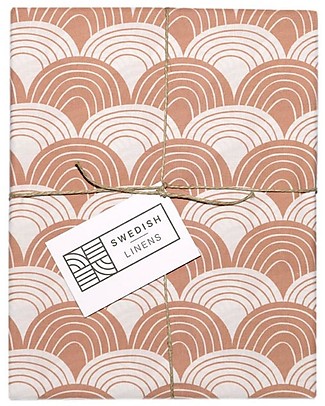 Swedish Linens Federa per Cuscini Arcobaleni - Terracotta - 25x20 cm - Cotone Organico GOTS Lenzuola e Federe