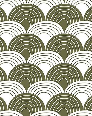 Swedish Linens Federa per Cuscini Arcobaleni - Verde Oliva - 25x20 cm - Cotone Organico GOTS Cuscini