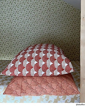 Swedish Linens Federa per Cuscini Conchiglie - Terracotta - 25x20 cm - Cotone Organico GOTS Cuscini