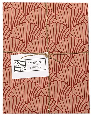 Swedish Linens Federa per Cuscini Conchiglie - Terracotta - 25x20 cm - Cotone Organico GOTS Lenzuola e Federe