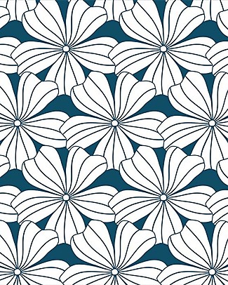 Swedish Linens Federa per Cuscini Fiori - Blu Marocco - 25x20 cm - Cotone Organico GOTS Lenzuola e Federe