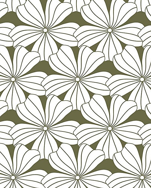 Swedish Linens Federa per Cuscini Fiori - Verde Oliva - 25x20 cm - Cotone Organico GOTS Lenzuola e Federe