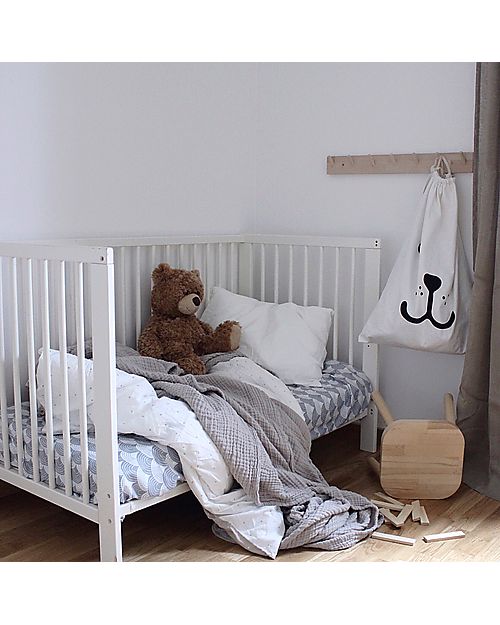 Lenzuolo Con Angoli Per Lettino Culla 60x120 Cm - Motivo Aerostati Blu Per Bambini - Foto 5