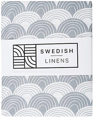 Swedish Linens Lenzuolo di sotto con angoli per culla - Arcobaleni grigio chiaro - 120 x 60 cm Lenzuola e Federe