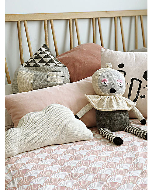 Swedish Linens Lenzuolo di sotto con angoli per culla - Arcobaleni rosa carne - 120 x 60 cm Biancheria Culla