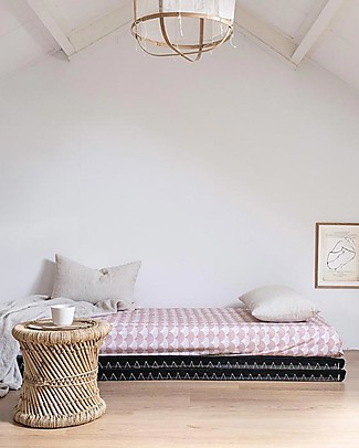 Swedish Linens Lenzuolo di sotto con angoli per culla - Arcobaleni rosa carne 60x120cm Lenzuola