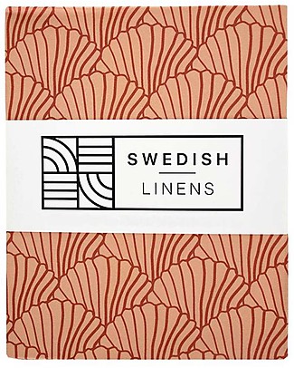 Swedish Linens Lenzuolo di sotto con angoli per culla - Conchiglie Borgogna 40x80cm Lenzuola