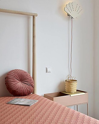 Swedish Linens Lenzuolo di sotto con angoli per culla - Conchiglie Borgogna 80x40cm Lenzuola e Federe