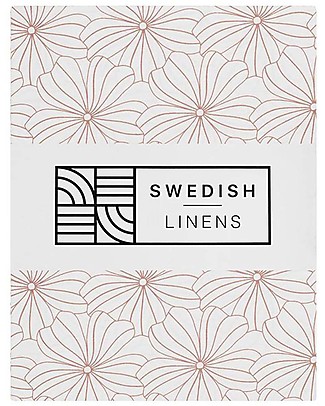 Swedish Linens Lenzuolo di sotto con angoli per culla - Fiori bianco 80x40cm Lenzuola e Federe