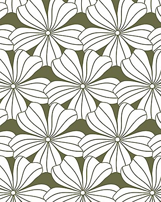 Swedish Linens Lenzuolo di sotto con angoli per culla - Fiori verde oliva 80x40cm Biancheria Culla