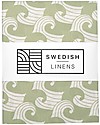 Swedish Linens Lenzuolo di sotto con angoli per culla - Onde verde salvia 80x40cm Biancheria Culla