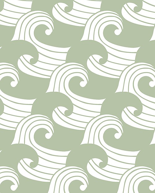 Swedish Linens Lenzuolo di sotto con angoli per culla - Onde verde salvia 80x40cm Biancheria Culla