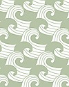 Swedish Linens Lenzuolo di sotto con angoli per culla - Onde verde salvia 80x40cm Biancheria Culla