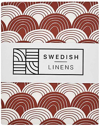 Swedish Linens Lenzuolo di sotto con angoli per lettino - Arcobaleni Borgogna 140x70cm Lenzuola e Federe