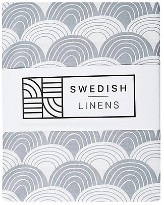 Swedish Linens Lenzuolo di sotto con angoli per lettino- Arcobaleni grigio chiaro 140x70cm Lenzuola e Federe