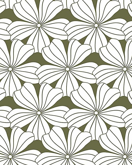 Swedish Linens Lenzuolo di sotto con angoli per lettino - Fiori verde oliva 140x70cm Lenzuola e Federe