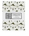 Swedish Linens Lenzuolo di sotto con angoli per lettino - Fiori verde oliva 140x70cm Lenzuola e Federe