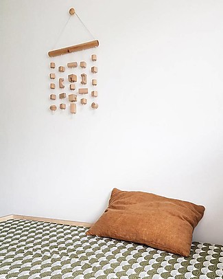 Swedish Linens Lenzuolo di sotto con angoli per letto oversize - Arcobaleni verde oliva 200x140cm Lenzuola e Federe