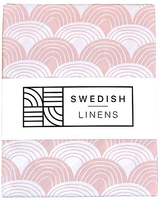 Swedish Linens Lenzuolo di sotto con angoli per letto singolo - Arcobaleni rosa carne 200x90cm Lenzuola e Federe