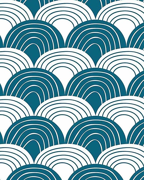 Swedish Linens Lenzuolo di sotto con angoli per letto singolo oversize - Arcobaleni blu marocco - 200x140cm Lenzuola e Federe