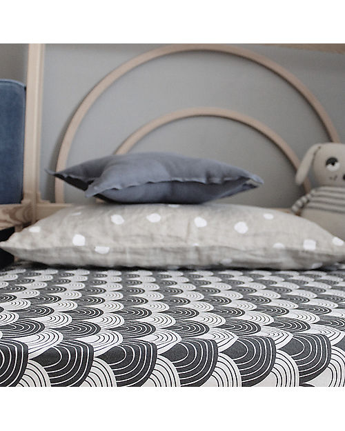 Swedish Linens Lenzuolo di sotto con angoli per letto singolo oversize - Arcobaleni grafite 200x140cm Lenzuola e Federe