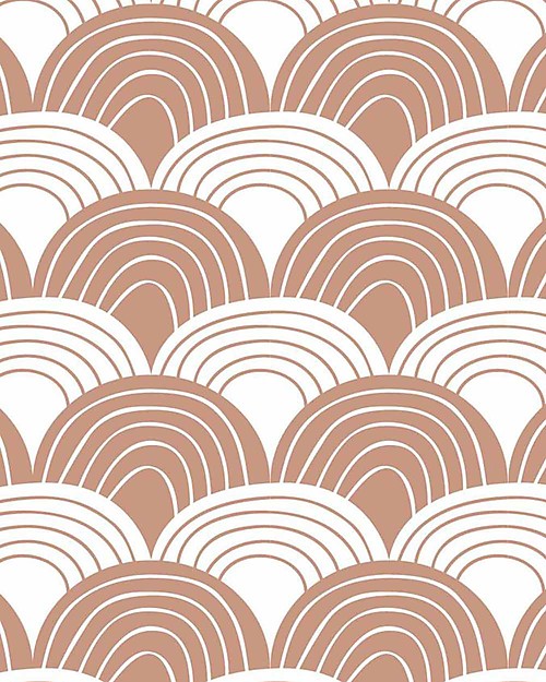 Swedish Linens Lenzuolo di sotto con angoli per letto singolo oversize- Arcobaleni terracotta -200x140cm Lenzuola e Federe