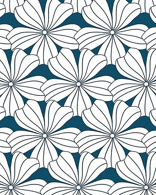 Swedish Linens Lenzuolo di sotto con angoli per letto singolo oversize - Fiori blu marocco 200x140cm Lenzuola e Federe