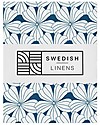 Swedish Linens Lenzuolo di sotto con angoli per letto singolo oversize - Fiori blu marocco 200x140cm Lenzuola e Federe