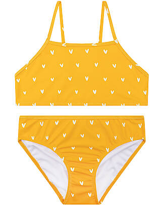 Swim Essentials Bikini - Arancione con Cuori - Tessuto UPF50+ Costumi Due Pezzi