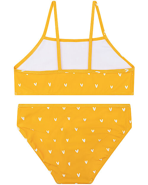Swim Essentials Bikini - Arancione con Cuori - Tessuto UPF50+ Costumi Due Pezzi