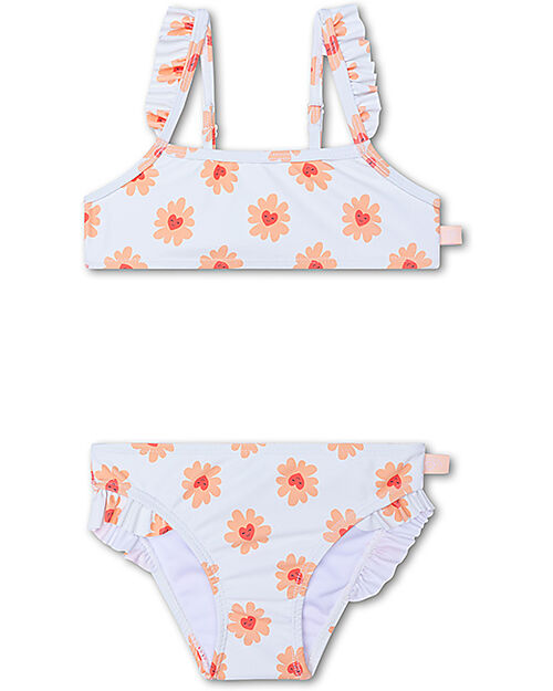 Swim Essentials Bikini con Volant - Fiori Cuore - Tessuto UPF50+ Costumi Due Pezzi
