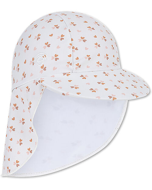 Swim Essentials Cappellino con Visiera e Falda Lunga - Cozy Hearts - Tessuto UPF 50+ Cappelli Estivi