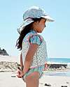 Swim Essentials Cappellino con Visiera e Falda Lunga - Verde - Fiori - Tessuto UPF 50+ Cappelli Estivi
