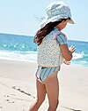 Swim Essentials Cappellino con Visiera e Falda Lunga - Verde - Fiori - Tessuto UPF 50+ Cappelli Estivi