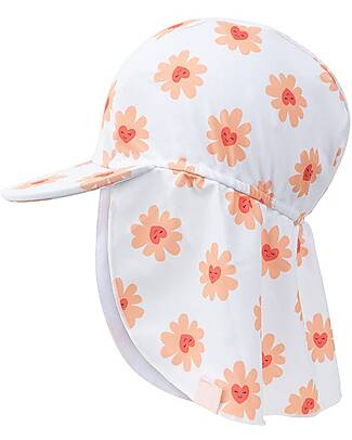 Swim Essentials Cappellino Estivo con Copri Collo - Fiori - Tessuto SPF50+ Cappelli Estivi