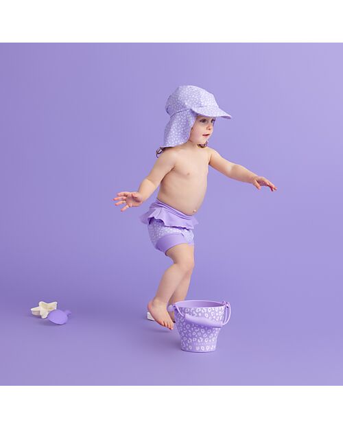 Swim Essentials Cappellino Estivo con Copri Collo - Leopardato - Lilla - Tessuto SPF50+ Cappelli Estivi