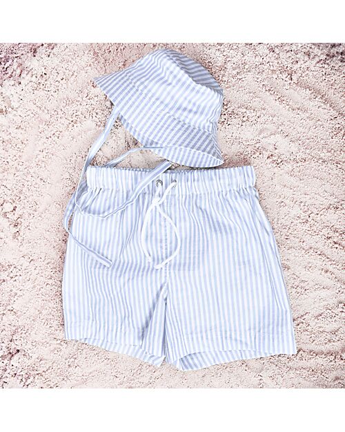 Swim Essentials Cappellino Estivo UV - Righe - Blu e Bianco- Tessuto SPF50+ Cappelli Estivi